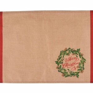 Set of 4 Burlap 'Merry Christmas' Placemats
